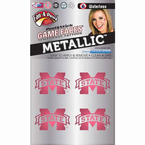 Innovative MTL54R MISSISSIPPI STATE Metallic Peel  Stick Fan-a-peel  G