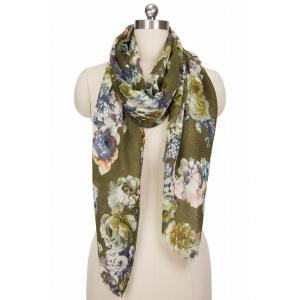 Saachiwholesale 132294 Mary All Over Flower Scarf (pack Of 1)