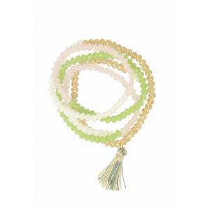 Saachiwholesale 607885 Multi Beaded Tassel Necklace (pack Of 1)