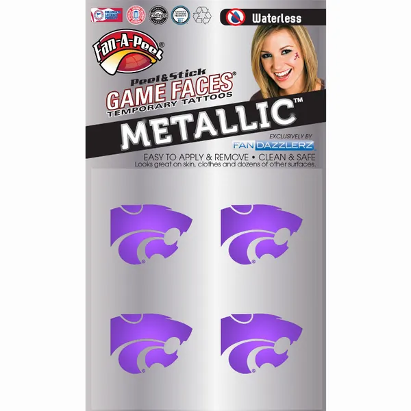 Innovative MTL92R KANSAS STATE Metallic Peel  Stick Fan-a-peel  Gamesf