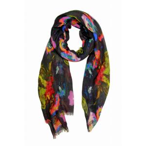 Saachiwholesale 119137 Midnight Floral Scarf (pack Of 1)