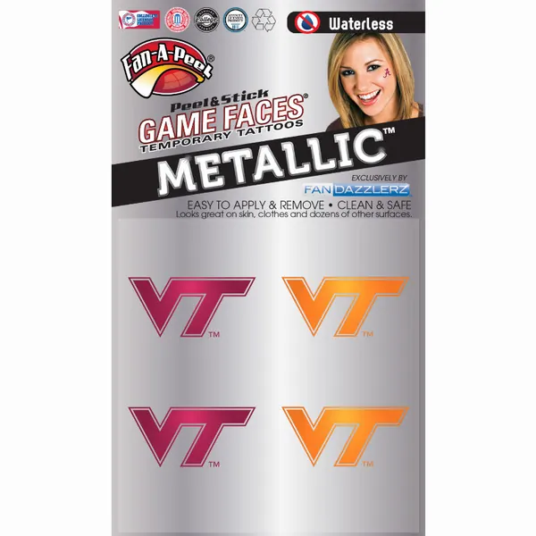 Innovative MTL76R VIRGINIA TECH Metallic Peel  Stick Fan-a-peel  Games