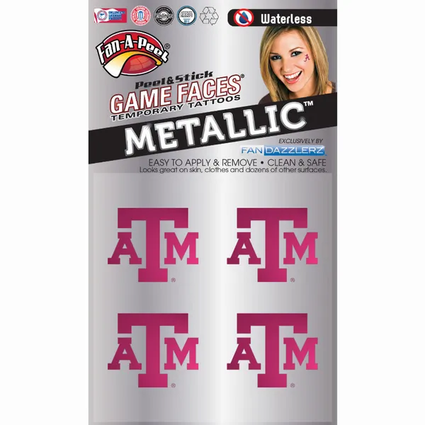 Innovative MTL69R TEXAS A&M Metallic Peel  Stick Fan-a-peel  Gamesface