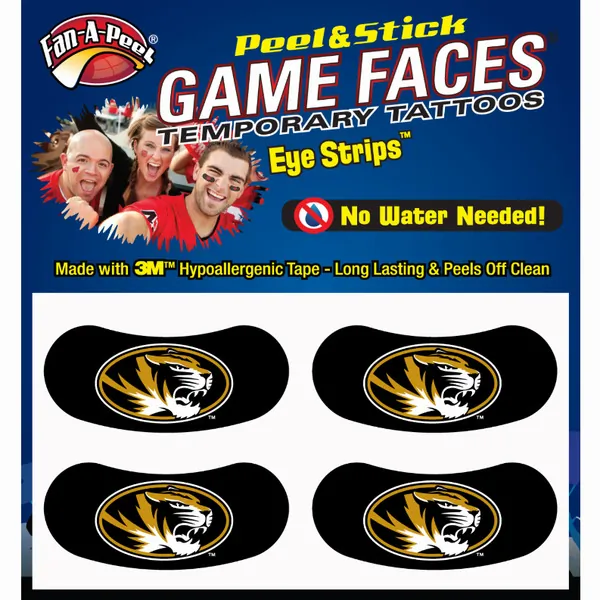 Innovative ES96R MISSOURI Black Eye Strips Fan-a-peel  Gamesfaces (pac