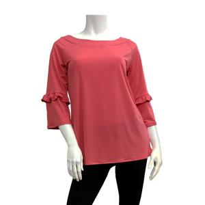 Island T461-CRLP1 Ruffle 34 Sleeve Tunic Top (pack Of 1)