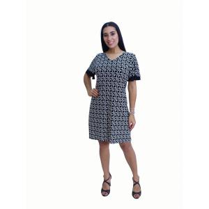 Island D078-90105 Double Layered Bell Sleeves Knee Length Midi Dress (