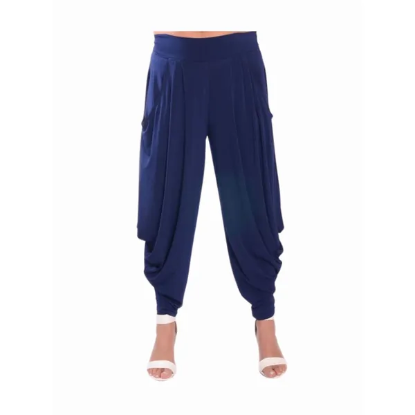 Island P033-NAV4 Pull On Pants With Wide Waist Band And Kangaroo Pocke