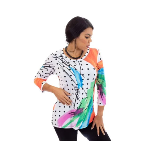 Island T1002-J-09-L-82-W3 Top Digital Print Tunic (pack Of 1)