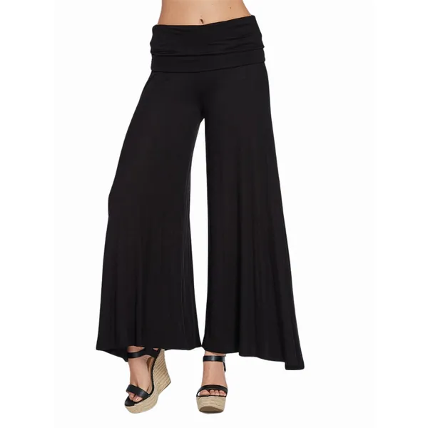 Island P098-B4 Palazzo Pant With Fold Over Waistband (pack Of 1)