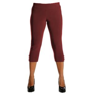 Island P001-BR-P1 Capri Length Legging. Three Button Trim At The Leg O