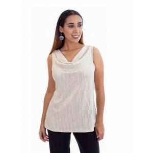 Island T556-2032-S4 Sleeveless Crawl Neck Shimmer Glitter Top (pack Of