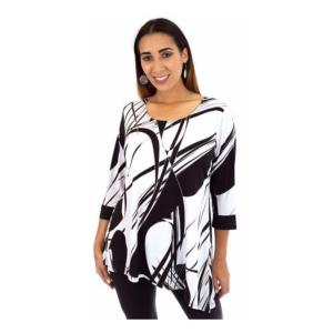 Island T1000-J-11-L-355 Digital Print Asymmetrical Tunic (pack Of 1)