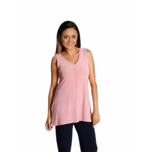 Island T107-M3 V Neck Long Tank Tunic Top (pack Of 1)