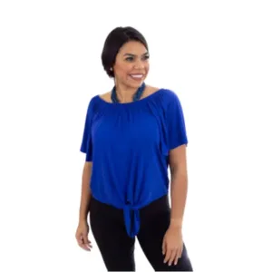 Island T509-RO-P2 Asymmetrical Off Shoulder Top With A Knot Detail (pa