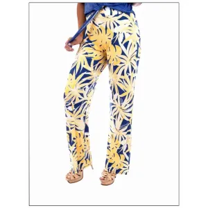 Island P017-1260-P1 Mid Rise Straight Leg Pull-on Printed Palazzo (pac