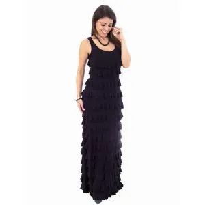 Island D211-B2 Ruffle Maxi Dress Sleeveless Solid Colors (pack Of 1)