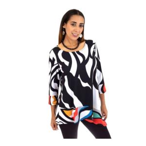 Island T1000-J-10-L-16-P3 Digital Print Asymmetrical Tunic (pack Of 1)