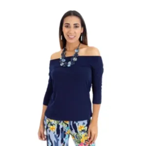 Island T495-N-P1 Off Shoulder Top With 34 Sleeves (pack Of 1)