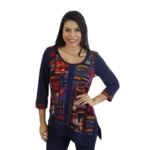 Island 1372-3817 34 Sleeve Fall Comfy Casual Tunic Top (pack Of 1)