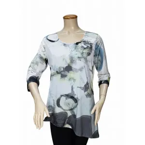 Island T1000-J-12-U-10534 Digital Print Asymmetrical Tunic (pack Of 1)