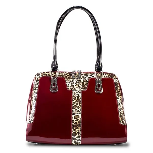 Bravo BH52-7573R Diana Leopard Print Leather Handbag (pack Of 1)