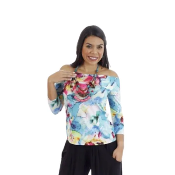 Island T495-12572 Off Shoulder Top With 34 Sleeves (pack Of 1)