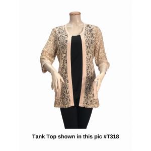 Island T502-NUDE-P3 Romantic Sequin Classic Boyfriend Cardigan (pack O