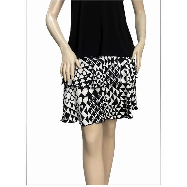 Island SH001-6094-P3 3 Tier Printed Skort With The Ruffle In The Cente