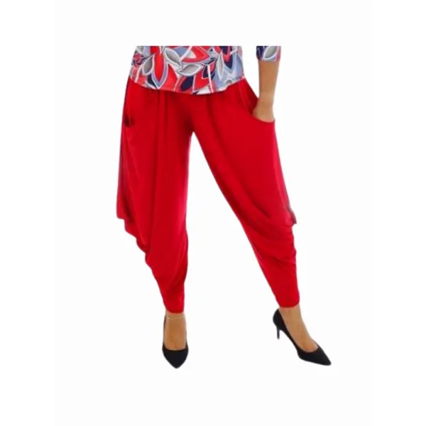 Island P033-R-P1 Pull On Pants With Wide Waist Band And Kangaroo Pocke