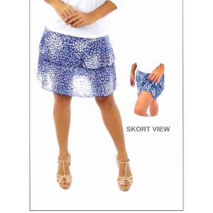 Island SH001-1102-P1 3 Tier Printed Skort With The Ruffle In The Cente