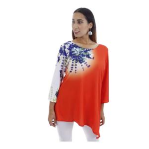 Island T1000-8036-O2 Digital Print Asymmetrical Tunic (pack Of 1)