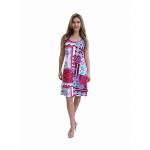 Island D001-50172 Sundress - Skater Style Tank Dress With Square Back 