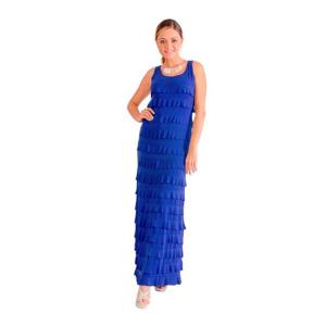 Island D211-ROY-P1 Ruffle Maxi Dress Sleeveless Solid Colors (pack Of 