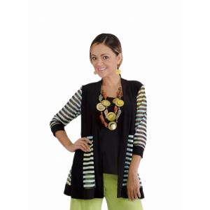 Island T308-1011-B-P1 Multi Color Block Cardigan (pack Of 1)