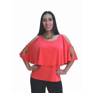 Island T614-C-P1 Elegant Drape Top With Strappy Sleeve (pack Of 1)