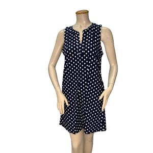 Island D067-5006-N3 Mandarin Collar Placket Front Sleeveless Dress (pa