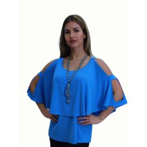 Island T614-TU-P1 Elegant Drape Top With Strappy Sleeve (pack Of 1)