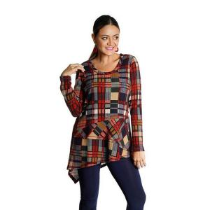 Island T446-11082 Layered Scoop Neck Full Sleeve Tunic Top (pack Of 1)