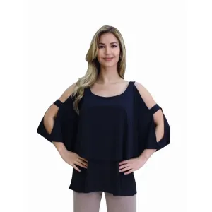 Island T614-B2 Elegant Drape Top With Strappy Sleeve (pack Of 1)