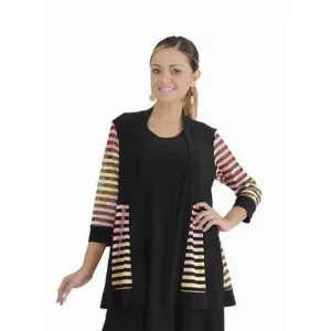 Island T308-1012-B-P3 Multi Color Block Cardigan (pack Of 1)