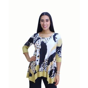 Island T1100-K-02-K-16405 Digital Print Asymmetrical Tunic (pack Of 1)