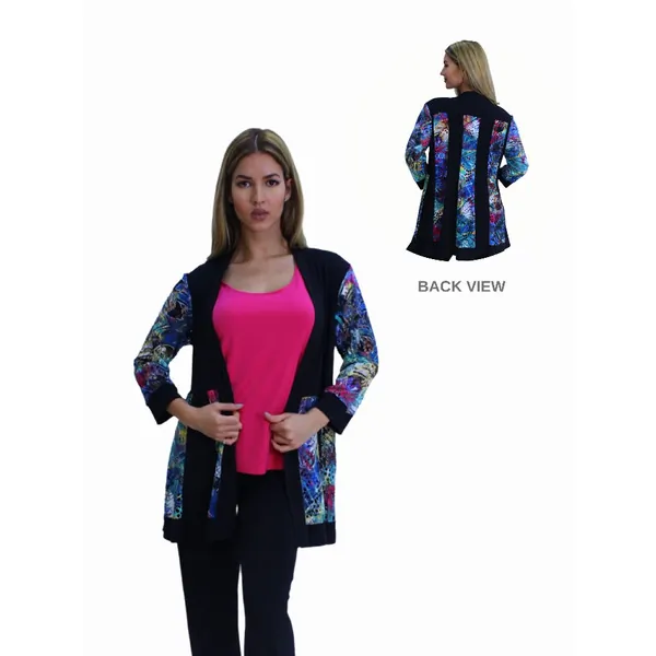 Island T308-1220-P3 Multi Color Block Cardigan (pack Of 1)