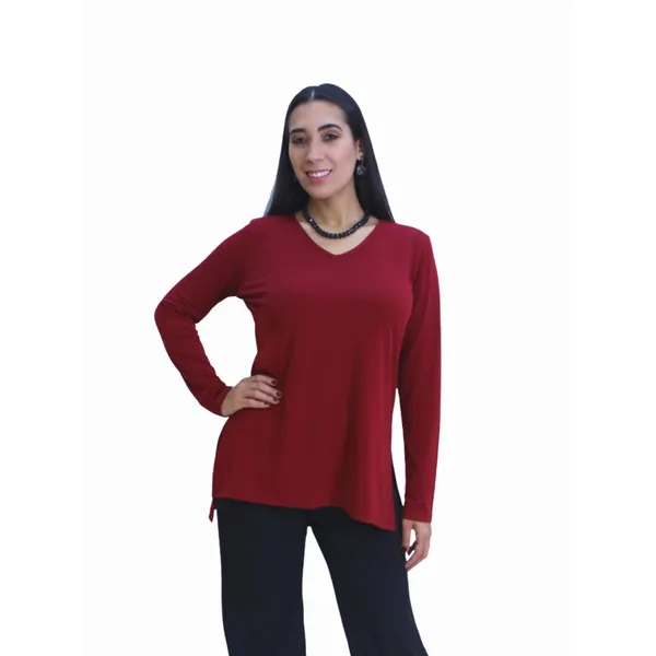 Island T621-R2 Full Sleeve High Low Comfy Casual Tunic Top (pack Of 1)