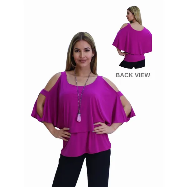 Island T614-MA5 Elegant Drape Top With Strappy Sleeve (pack Of 1)