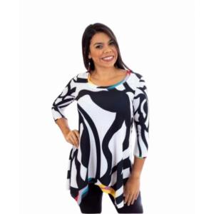 Island T1100-J-10-L-165 Digital Print Asymmetrical Tunic (pack Of 1)