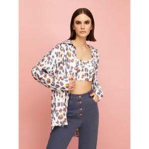 Nocturne N22YN25003-0007-XS Leopard Print Twin Set Shirt (pack Of 1)