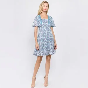Jayli Imports Floral Spring Mini Dress with Ruffle Sleeves