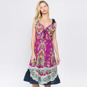 Jayli AJS71Wdress:AJS71-pnk-M Christina Dress Flower Printed Short Dre