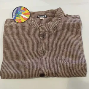 Jayli AJS19-71Mshirt:AJS19-71-brn-XL Benny Shirt Cotton Stonewashed Ne