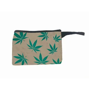 Jayli Imports Mushroom & Pot Leaf Print Cotton Coin Purse -